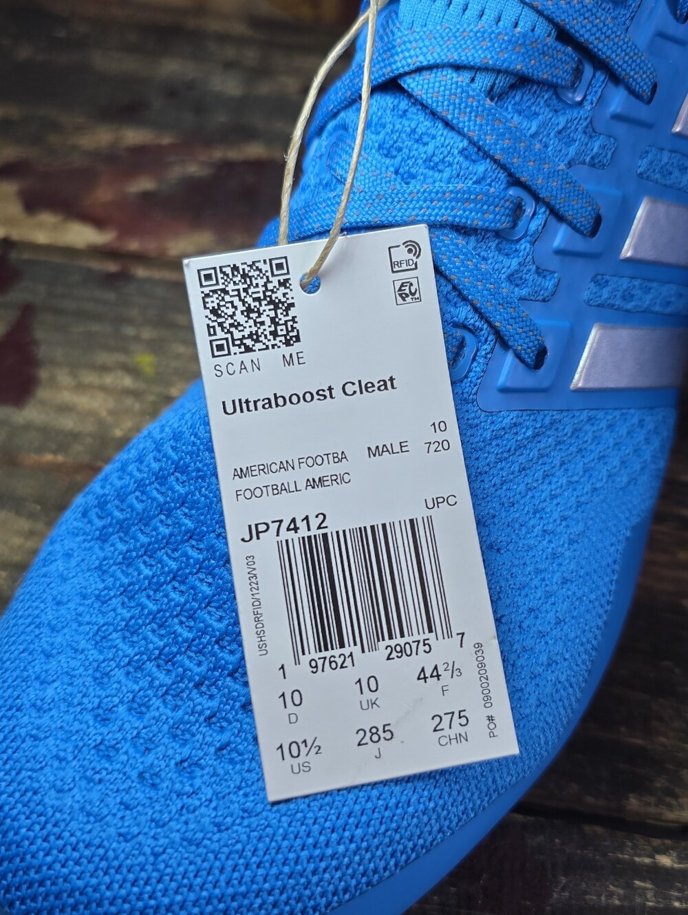 adidas Ultraboost Ultra Boost Football Blue Cleats  Men's Size 10.5 JP7412 New - Picture 8 of 8